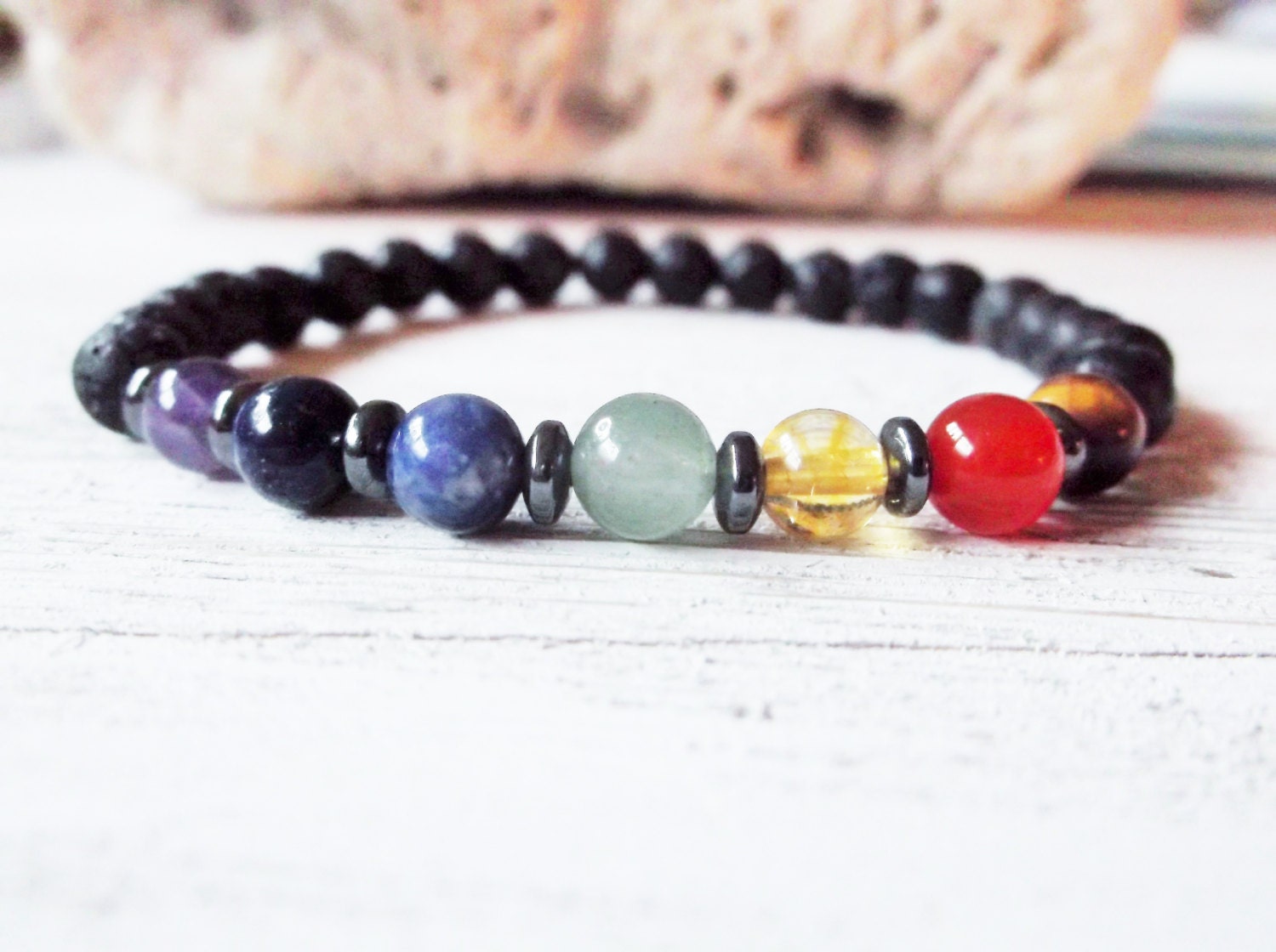 Chakra healing bracelet. Positive energy bracelet. Genuine