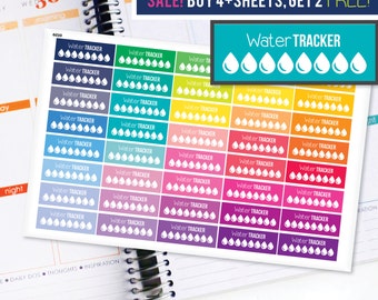 Planner Stickers Erin Condren Life Planner (Eclp) - 40 Hydration Water tracker stickers (#6030)