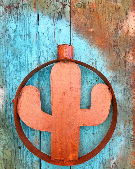 Rustic Steel Cactus Ornament Wall Art Metal Yard Art