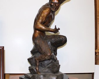 Ricardo Ponzanelli "The Satyr" Bronze Sculpture 22"H Signed Casting - ART10016