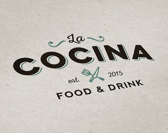 Premade Logo Design, Restaurant Logo, Eatery Logo, Premade Custom Logo Design, Bar Logo, Kitchen Logo, Handmade Logo, Food Logo