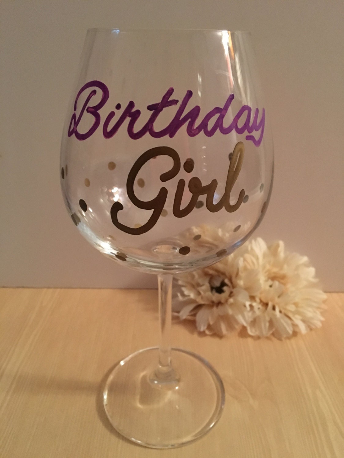 Birthday Girl Wine Glass by AllofMyHeart on Etsy