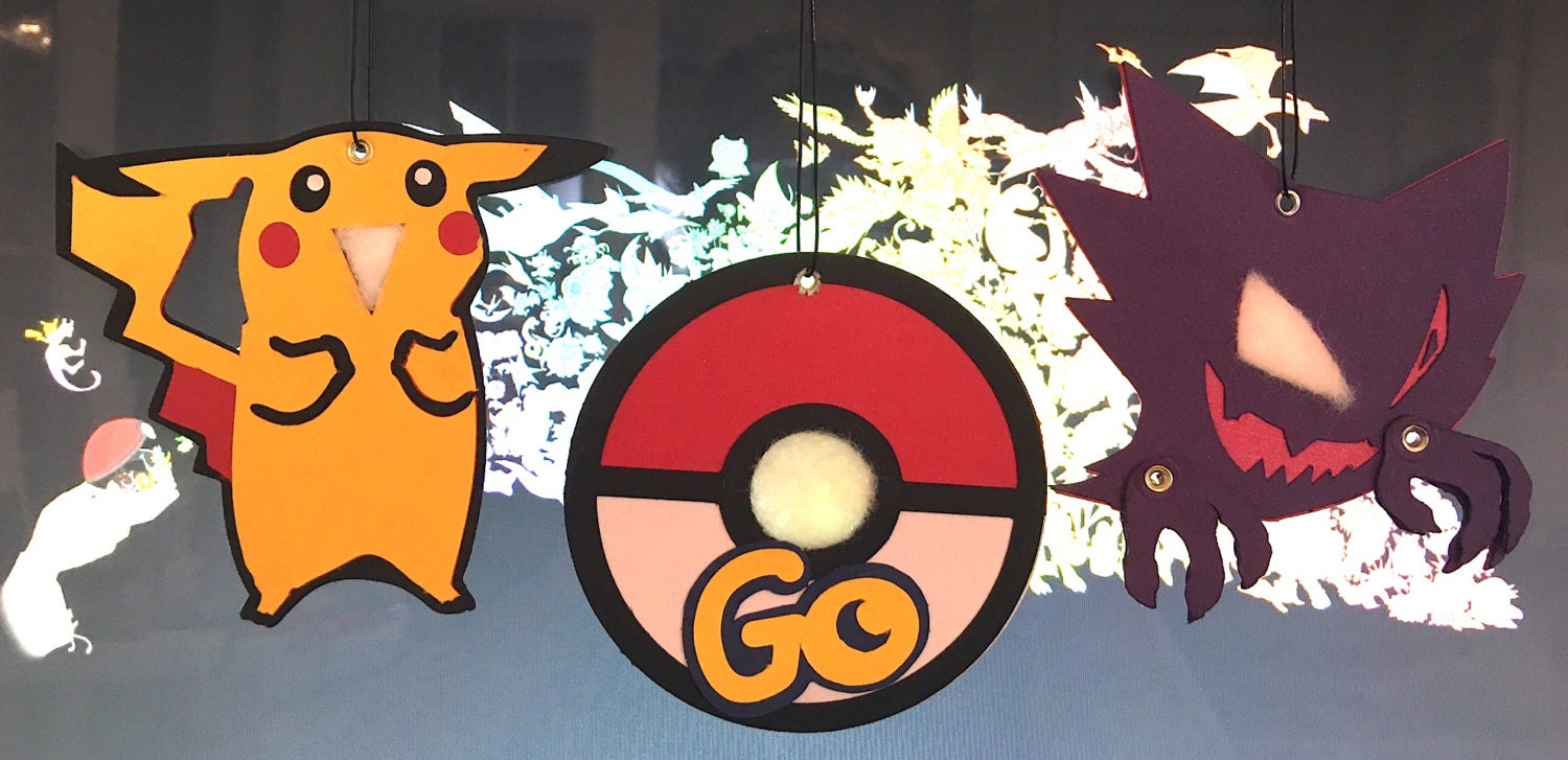 Pokemon Go Themed Car Air Freshener PokeBall Pikachu Haunter