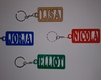Name keyring, book bag tag, key fob FREE POSTAGE kids name tag, kids keyring, coat tag, child gift, personalised keyring