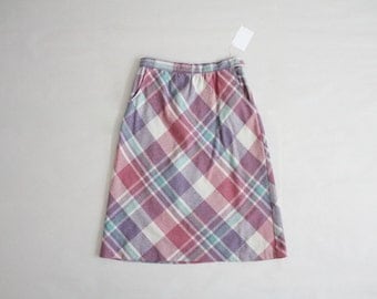 wool plaid skirt | 1970s plaid skirt | plaid wool skirt