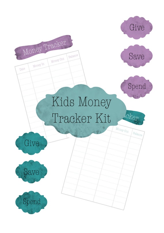 Items similar to Money tracker | Give, Save, Spend | Kids Personal ...