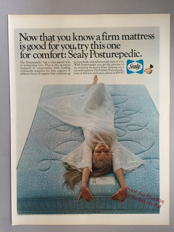 1967 Sealy Posturepedic Mattress Print Ad