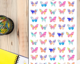 Watercolour Butterfly Planner Stickers | Hand-Painted Butterflies | Watercolour Stickers | Butterfly Stickers | Ombre Stickers (S-057)