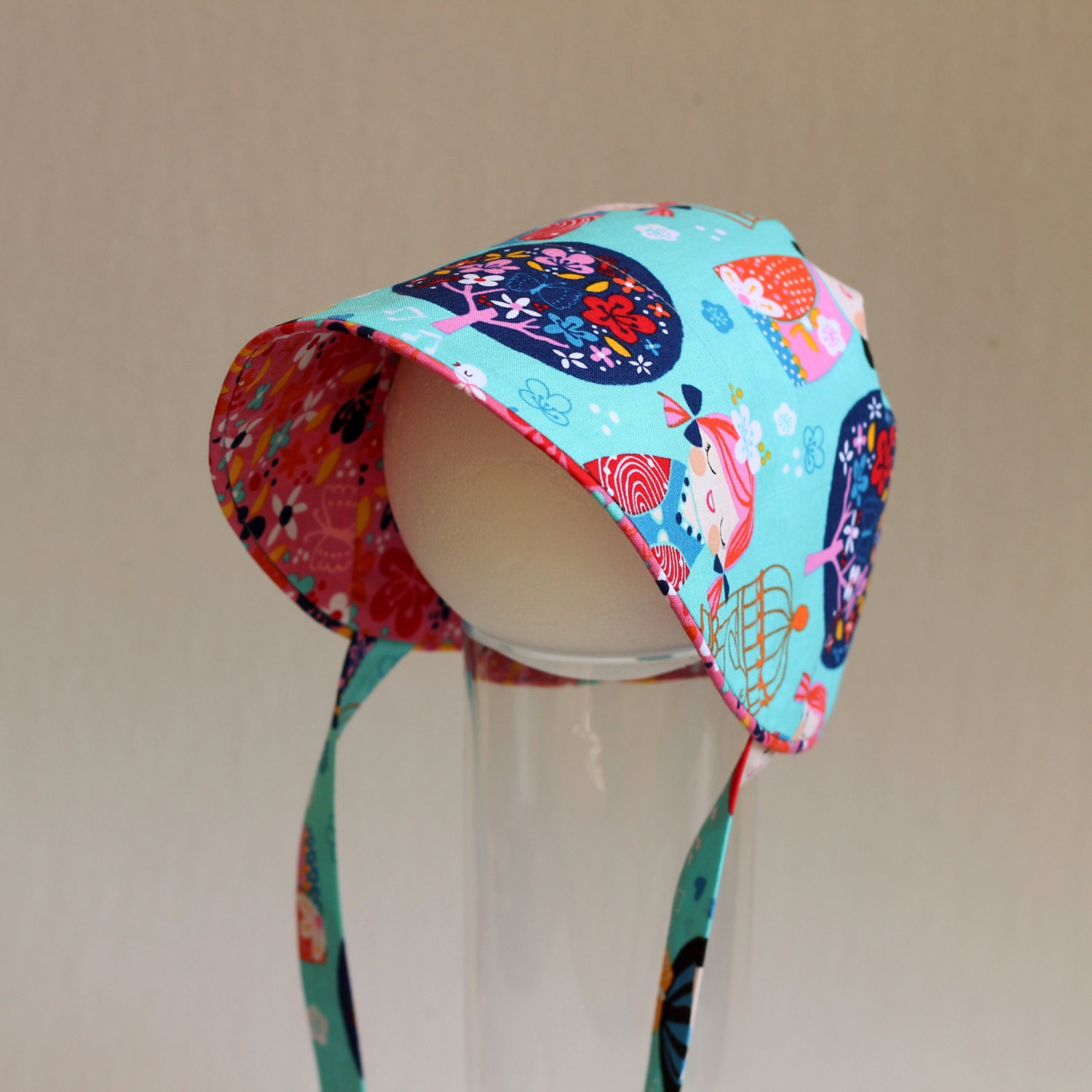 Sun bonnet Reversible bonnet Designer fabric bonnet Summer