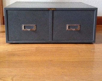 Vintage Metal Two Drawer Cabinet, Storage Cabinet, File Cabinet, Art Supplies