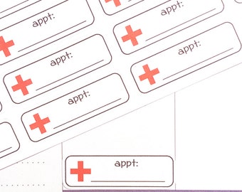 Doctor Appointment Stickers, Doc Appointment Stickers, Health Planner Stickers UK, Reminder Stickers, fit Erin Condren, Vet Planner Stickers