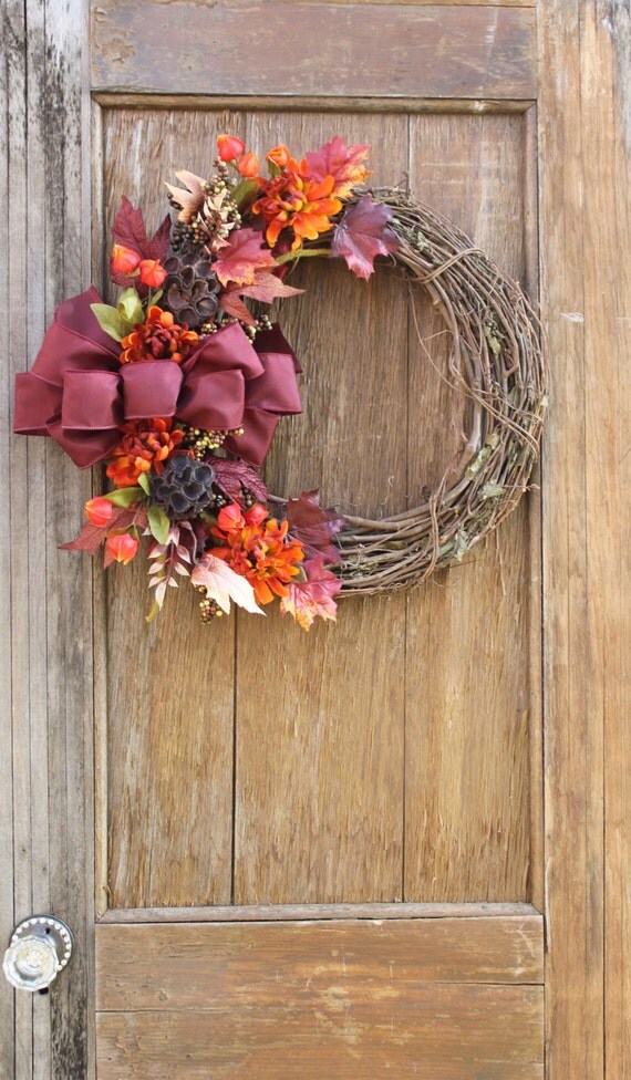 Fall Wreath Flower Leaf Autumn Fall Wreath Flower Leaf Autumn Burdy