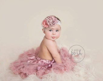 baby tutu, baby pettiskirt, dusty rose pettiskirt, rose tutu, newborn outfit, infant tutu girl, baby set, girl outfit, shabby chic birthday