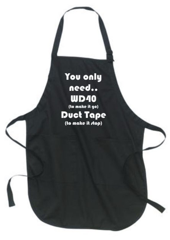 Items similar to wd40 and duct tape design, kitchen apron, hostess gift