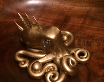 Octopus Sculpture, Kraken Edition Octopus Steampunk figurine version two paperweight ringholder