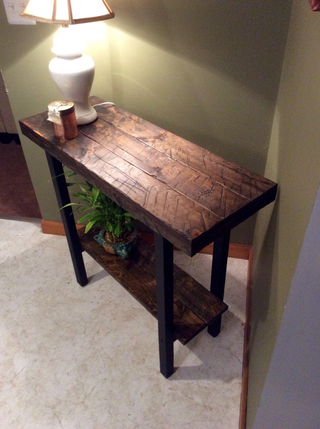 Entryway Table Foyer Table Console Table Rustic Table intended for Console Tables Etsy