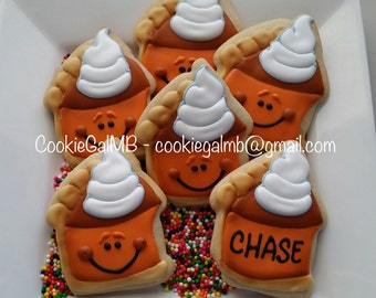 Thanksgiving Pumpkin Pie Slice Cookies