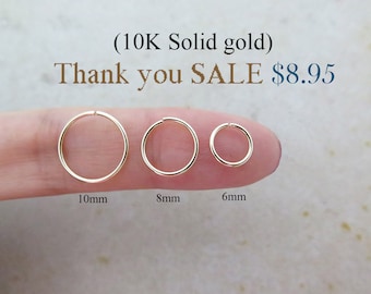 10K Gold Cartilage ring/Earrings/Piercing/Cartilage earring/Hoop earring/Helix piercing/Nose ring/Conch piercing/Rook piercing/Snug/SALE