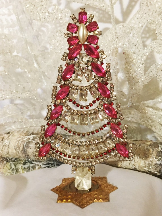 husar rhinestone christmas tree pink garland pearl topper husar rhinestone christmas tree pink garland pearl topper