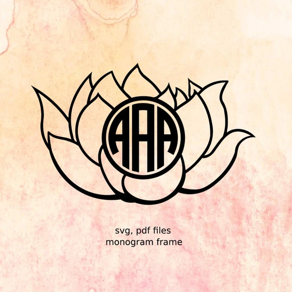 Download Lotus Monogram Frame SVG file for silhouette, svg file for ...