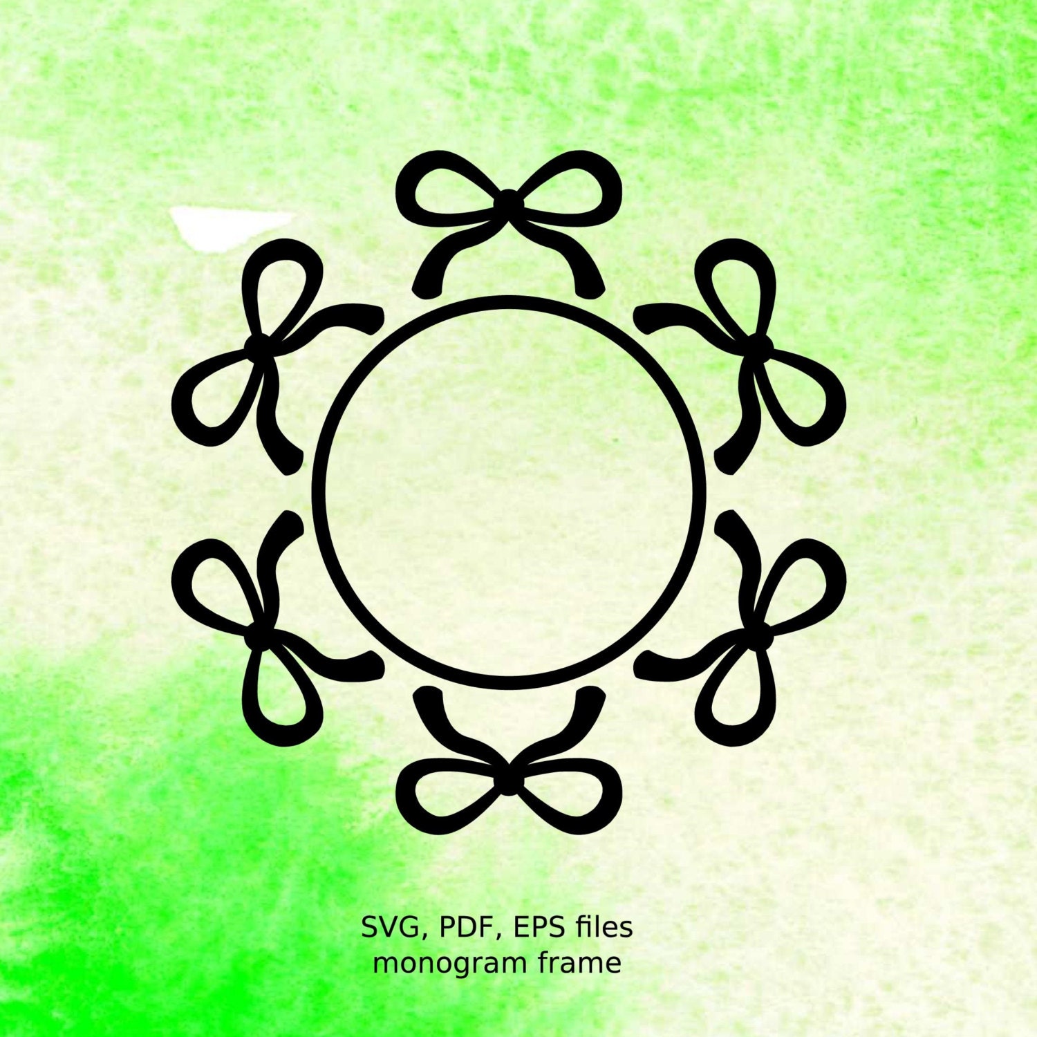 Download Bow Monogram SVG cut file Circle Monogram frame for vinyl