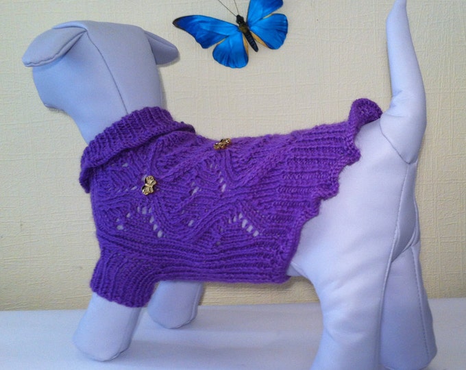 Knit Cute Spring Summer Sweater For Dog. Handmade Knit Clothes For Pets. Size M