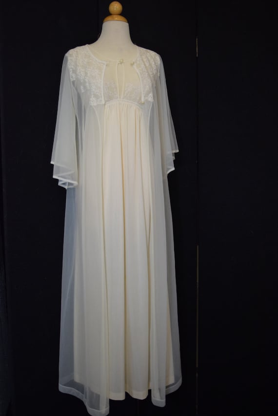 Vintage Nightgown and Robe FREE SHIPPING Sheer Chiffon and