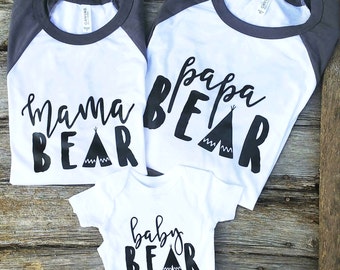 Mama Bear Graphic Tees | Family Bear Shirts | Mama Bear Shirt | Papa Bear Tee | Baby Bear Onesie | Mama Bear | Mother's Day Gift