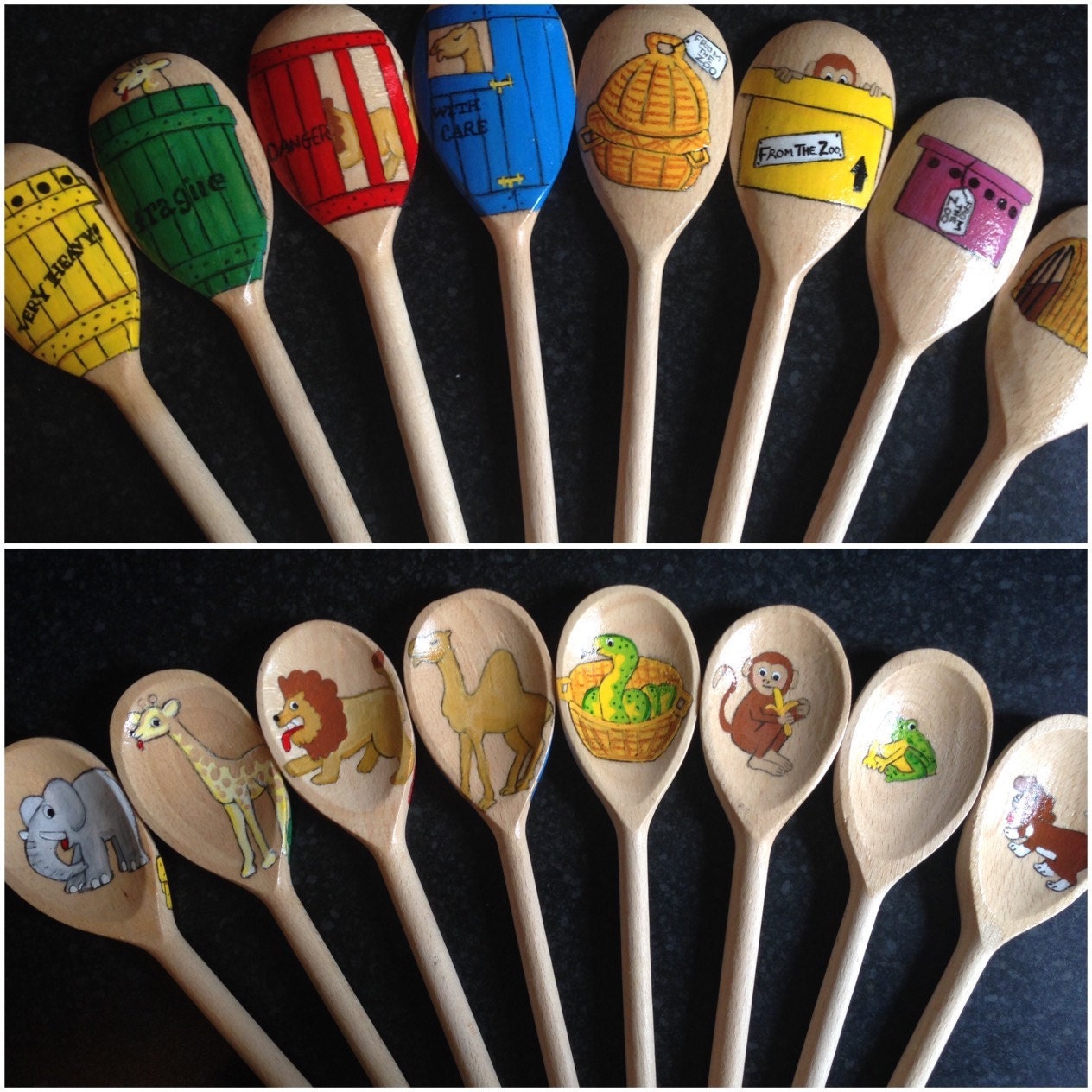 Story spoons inspired by Dear Zoo..imaginative play sensory