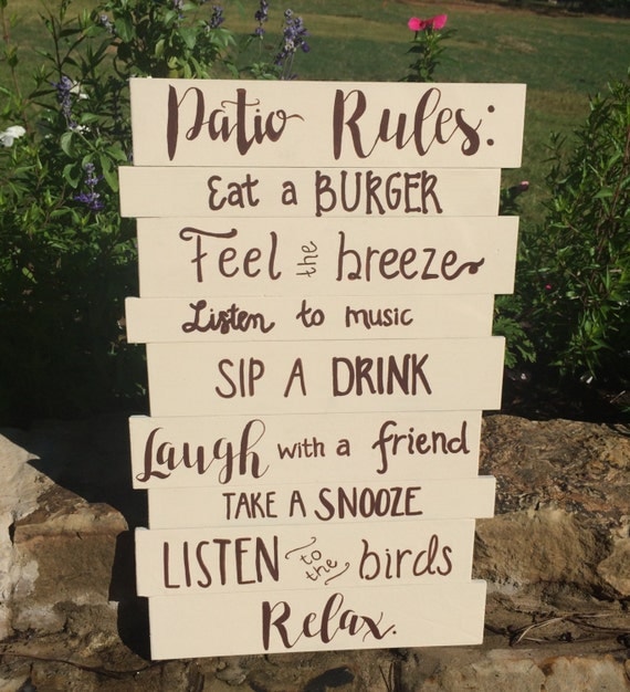 Patio rules patio sign Porch rules porch sign deck rules
