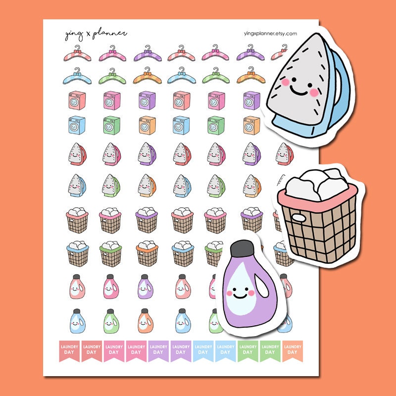PRINTABLE Laundry Stickers Kawaii Laundry Stickers Printable