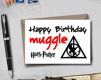 Muggle birthday card | Etsy