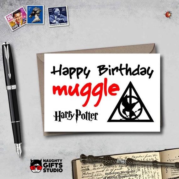 Happy Birthday Muggle Harry Potter Birthday card hogwarts