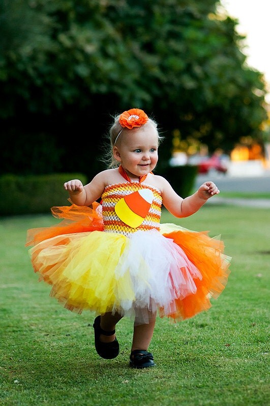 Candy corn Halloween costume // tutu dress // Halloween candy