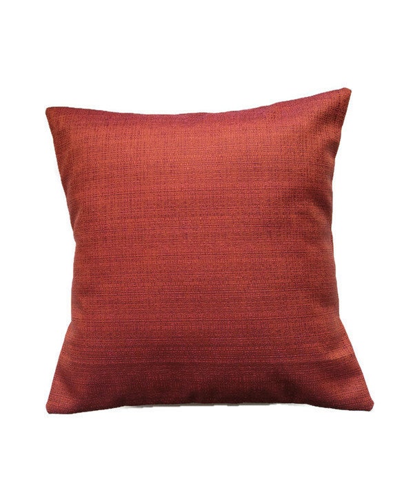 Rust Orange Pillow Cover / Handmade Burnt Orange Pillow / Fall