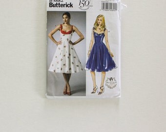 Butterick 5882, sz 4,6,8,10,12 bust 29, 30, 31, 32, 34 · 1950s Gertie Pattern · Women's Sweetheart Neckline Dress