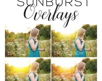 Overlays - Sunburst Overlays for Photoshop, Gimp, or Any Program with Layers - Sun Overlays
