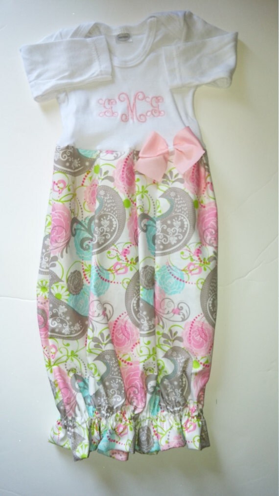 Layette gown Boutique Baby layette shower gift infant