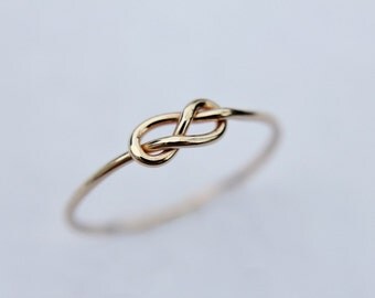 Color choices - infinity knot ring - skinny ring - dainty ring - thin ring - love knot - hammered ring - simple - minimalist - dainty ring