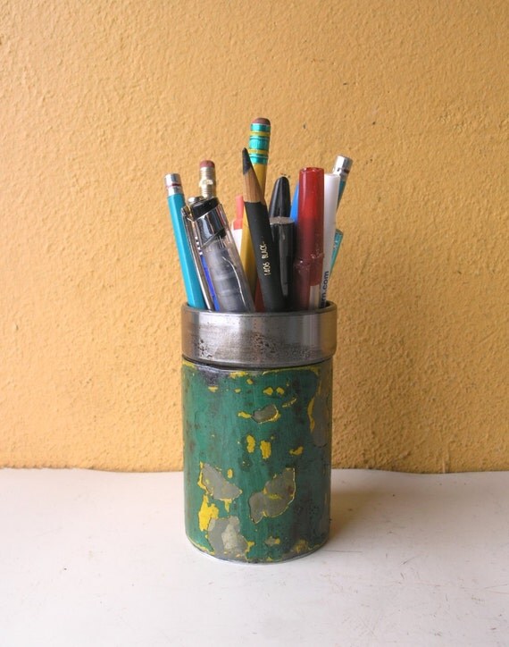 Metal Pencil Holder Office Organizer Industrial Pipe