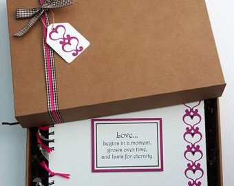 1st Anniversary Gift - Love themed scrapbook - Paper Anniversary gift - 10"x8" photo album - valentine memory book, - can be personalised