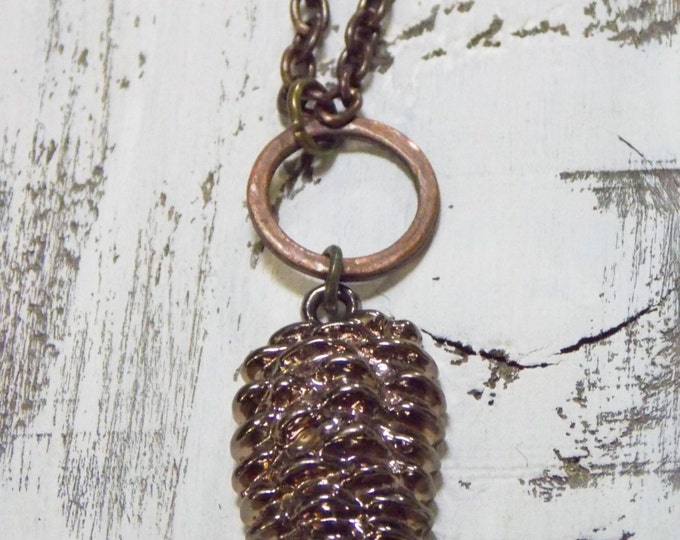 Pinecone Necklace Large Copper Pinecone Woodland Autumn Fall Jewelry Winter Necklace Pine Cone Jewelry Gift Winter Pendant