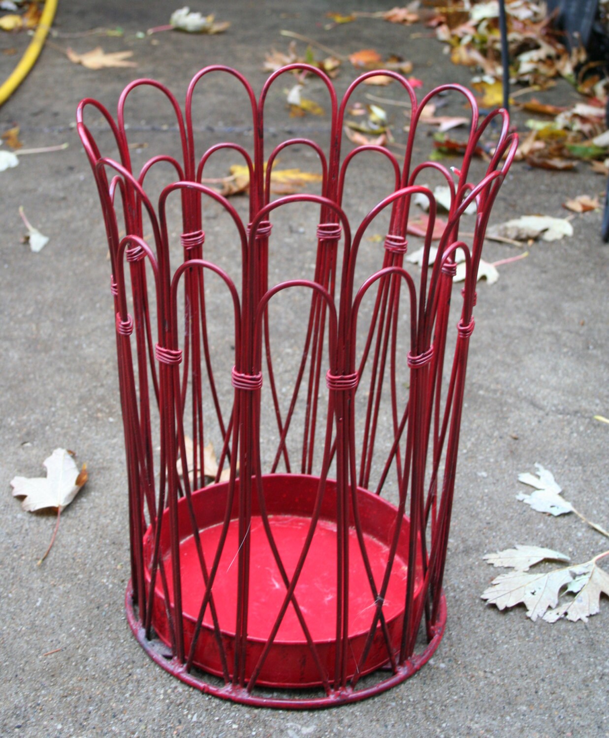 Wire Waste Basket fantastic red vintage wire waste basket / umbrella Wire Waste Basket fantastic red vintage wire waste basket / umbrella