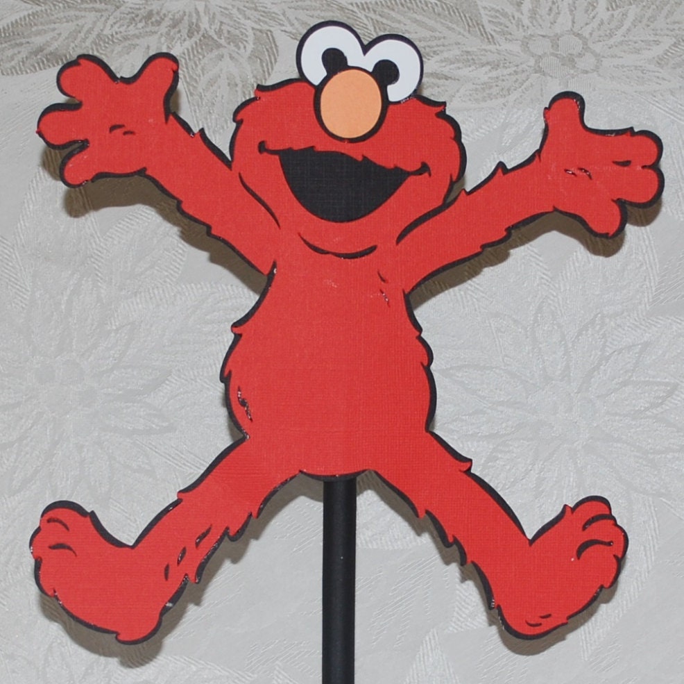 10 LARGE Elmo on a stick . Elmo centerpiece . Birthday