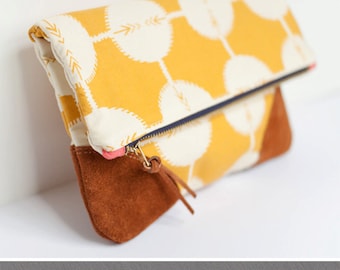 PDF Sewing Pattern - Leather Accent Fold Over Pouch