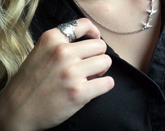 Silver Spoon Ring, Vintage Style Spoon, Spoon Jewelry, Silver Ring, Adjustable Ring, Spoon, Wedding Jewelry, Accessory Ring, Victorian Ring