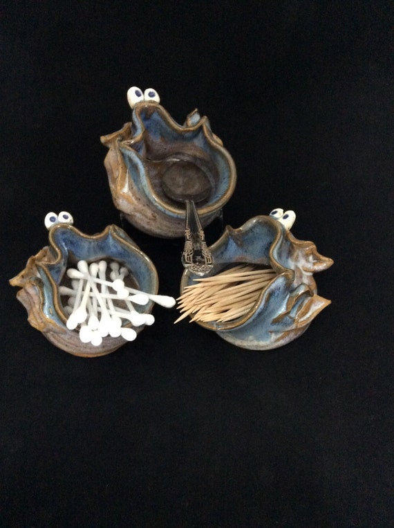 Fish toothpick holder/ Handmade/ Ocean by PalmsUpPottery on Etsy