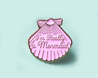Enamel pin, Pink mermaid pin, Gifts for her, mermaid gift, teen girl gift, enamel pins, lapel pin, mermaid jewelry, statement jewelry