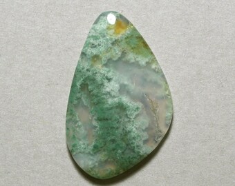 green MOSS AGATE cabochon 23X38mm freeform designer cab
