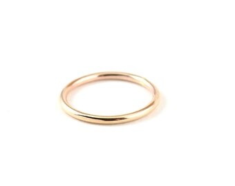 gold ring rings plain simple band filled everyday gift